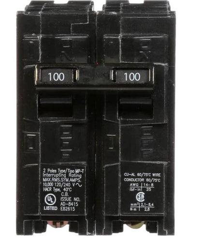 Siemens - 100 Amp Circuit Breaker Plug-In - 100 Amp - 2 Pole - 240 Volt Q2100