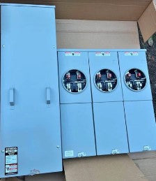 Siemens PAK Metering: NEC 2020, EUSERC, 120/240V, 400A, 3 Gang, 1 Phase, 225A, 4 Jaw, Ring Type, No Bypass WEPK4312